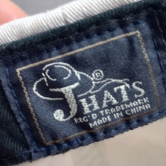 BERMUDA BDA lettering stitched JHATS distressed beige Embroidered Baseball Cap - Picture 8 of 8